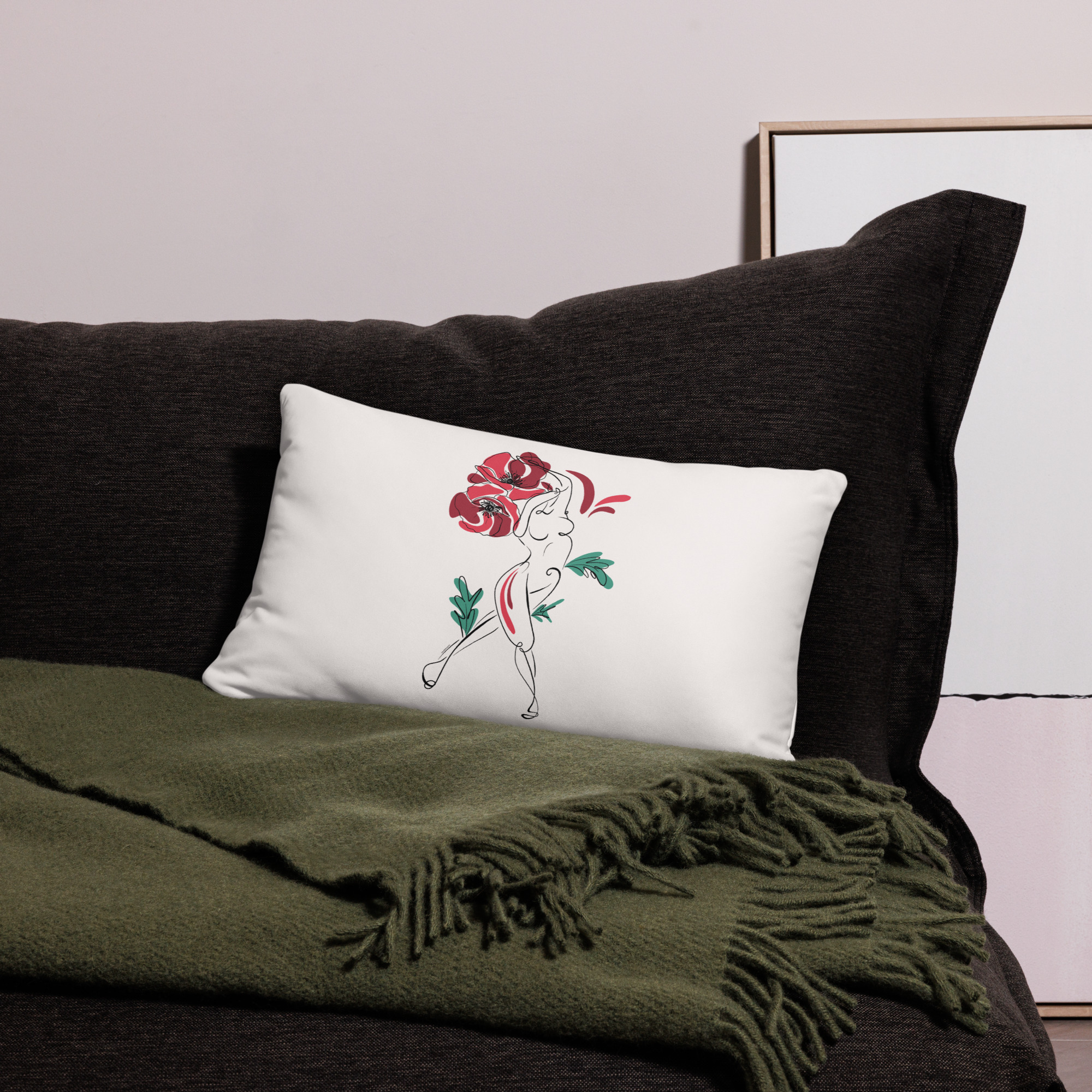 Femme Coquelicot Housse coussin - Image 5