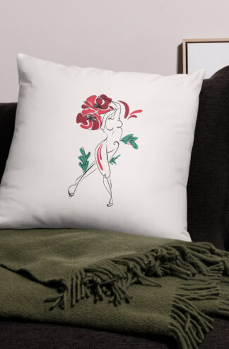 Femme Coquelicot Housse coussin