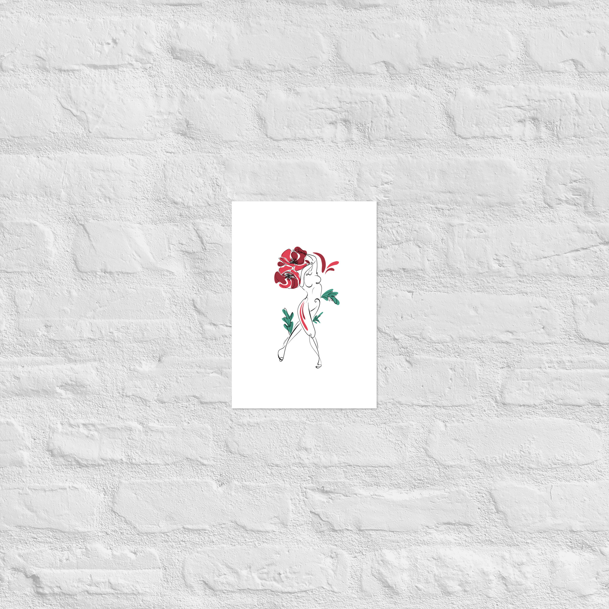 Femme Coquelicot Affiche - Image 4