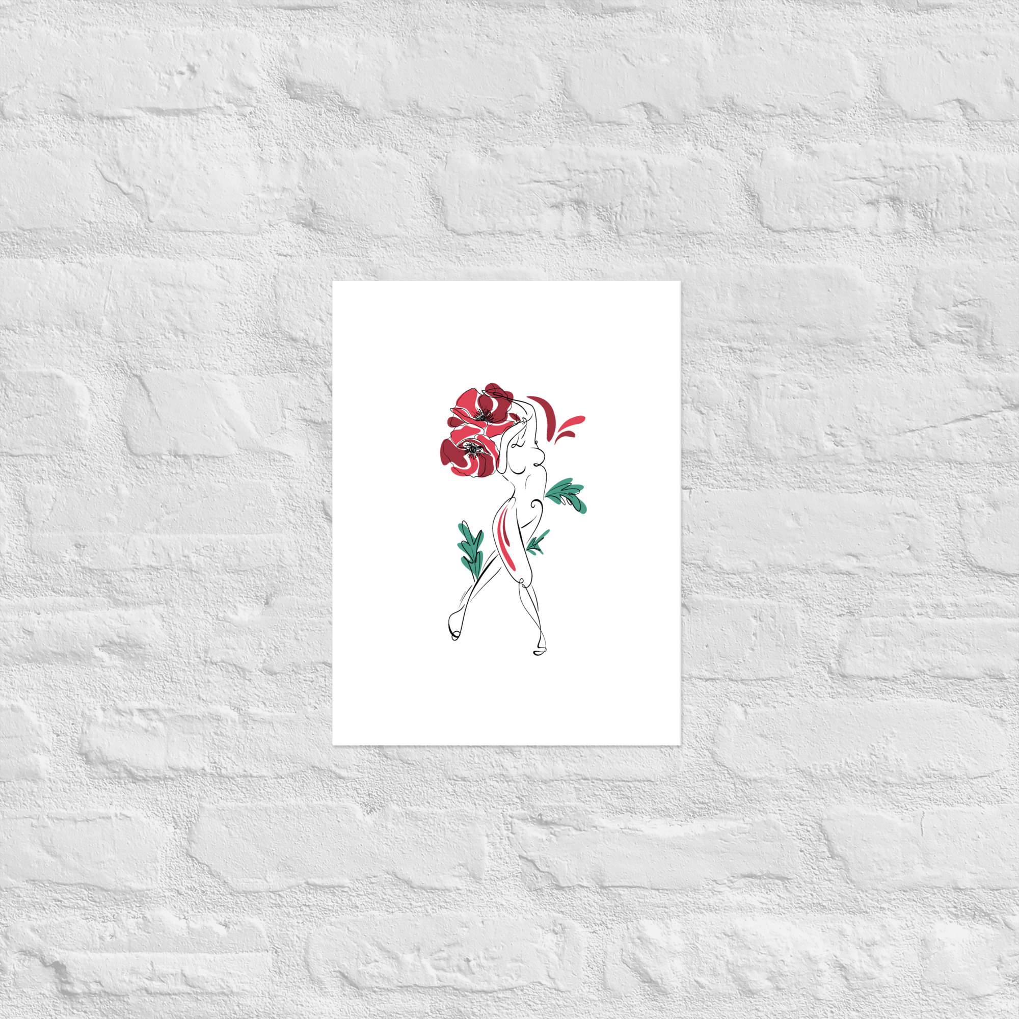 Femme Coquelicot Affiche - Image 5