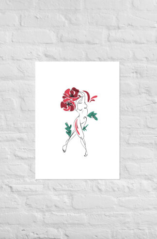 Femme Coquelicot Affiche