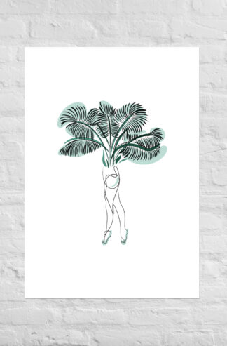 Femme Palmier Affiche