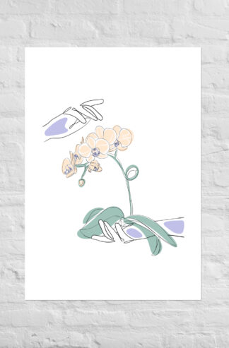 Mains Orchidées Affiche