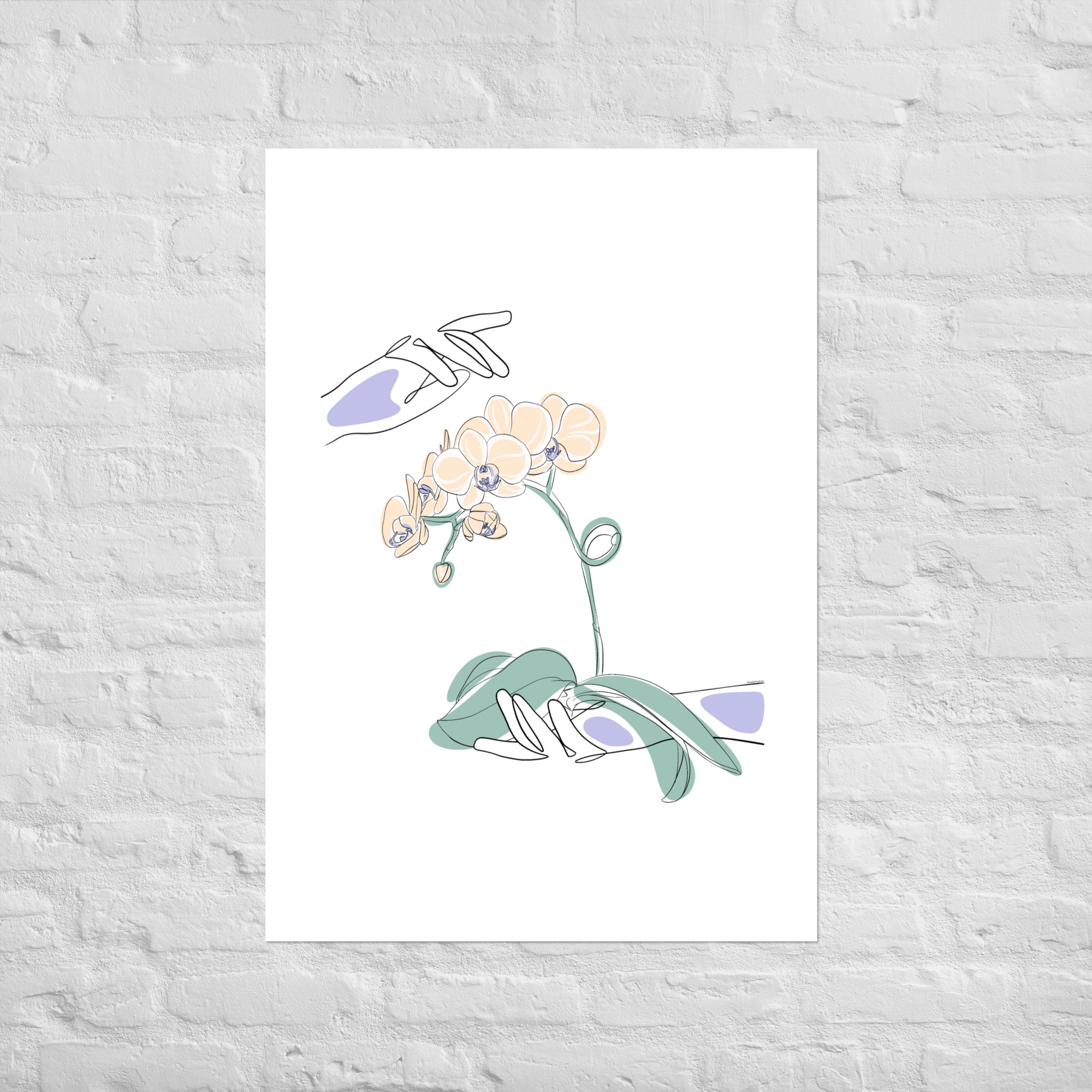 Mains Orchidées Affiche