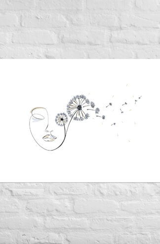 Femme Pissenlit Affiche