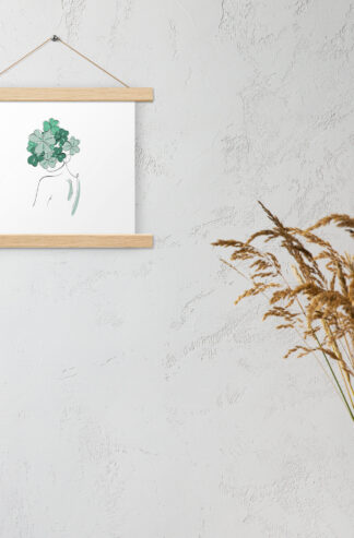 Femme Trèfle Affiche avec accroches