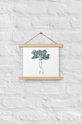 Femme Palmier Affiche avec accroches