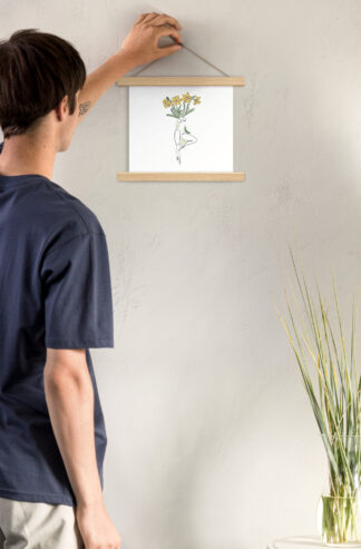 Femme Jonquille Affiche avec accroches