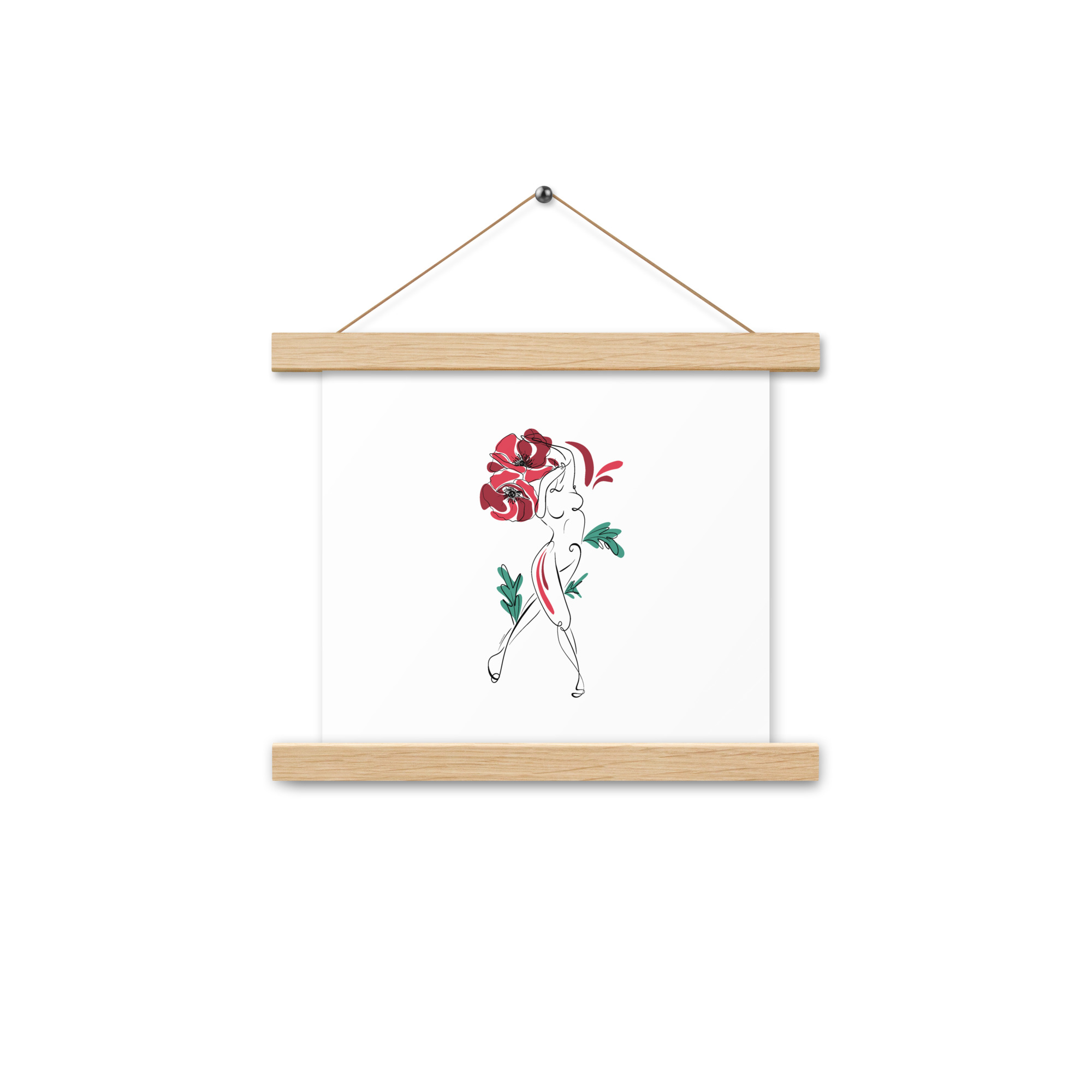 Femme Coquelicot Affiche avec accroches