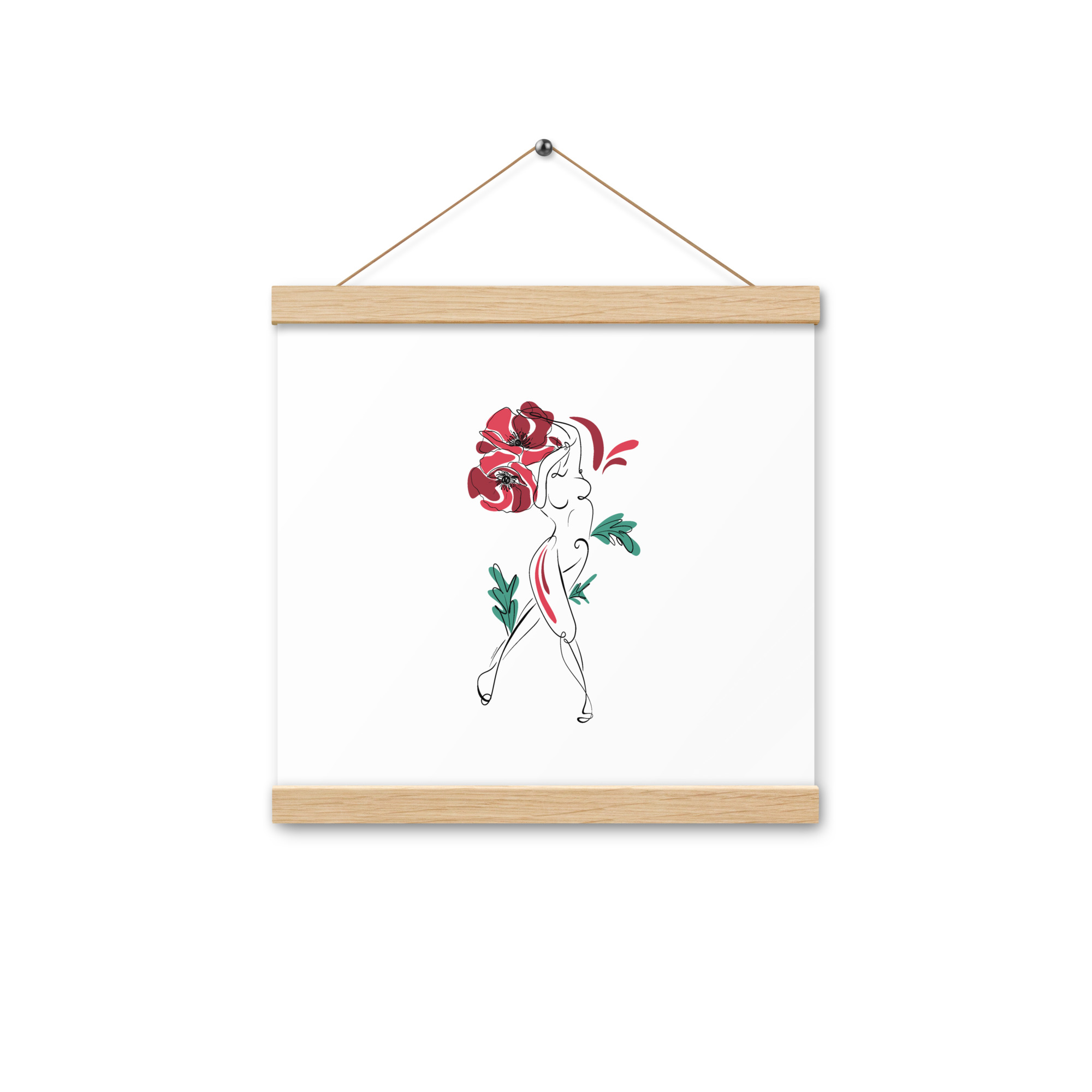 Femme Coquelicot Affiche avec accroches - Image 2