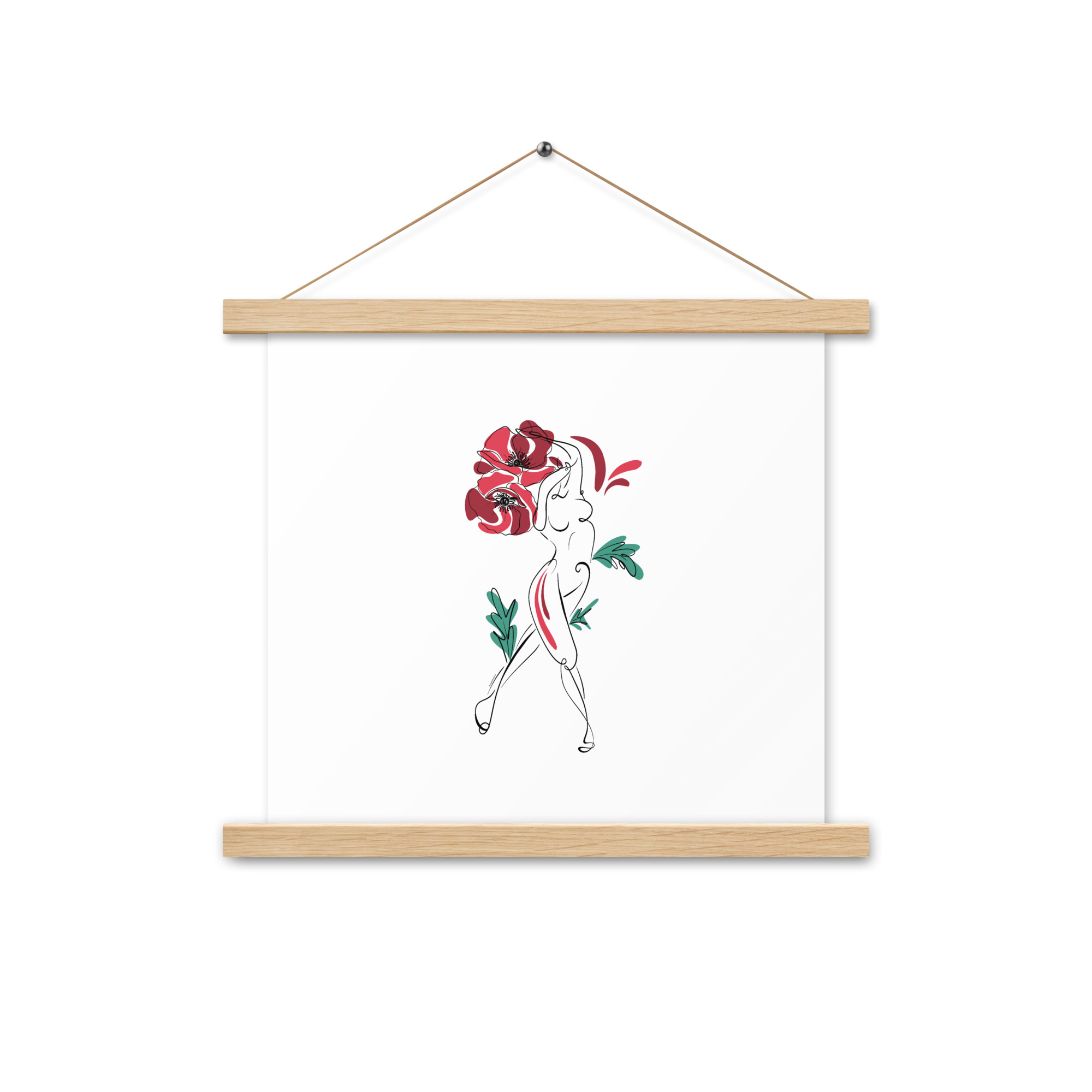 Femme Coquelicot Affiche avec accroches - Image 3