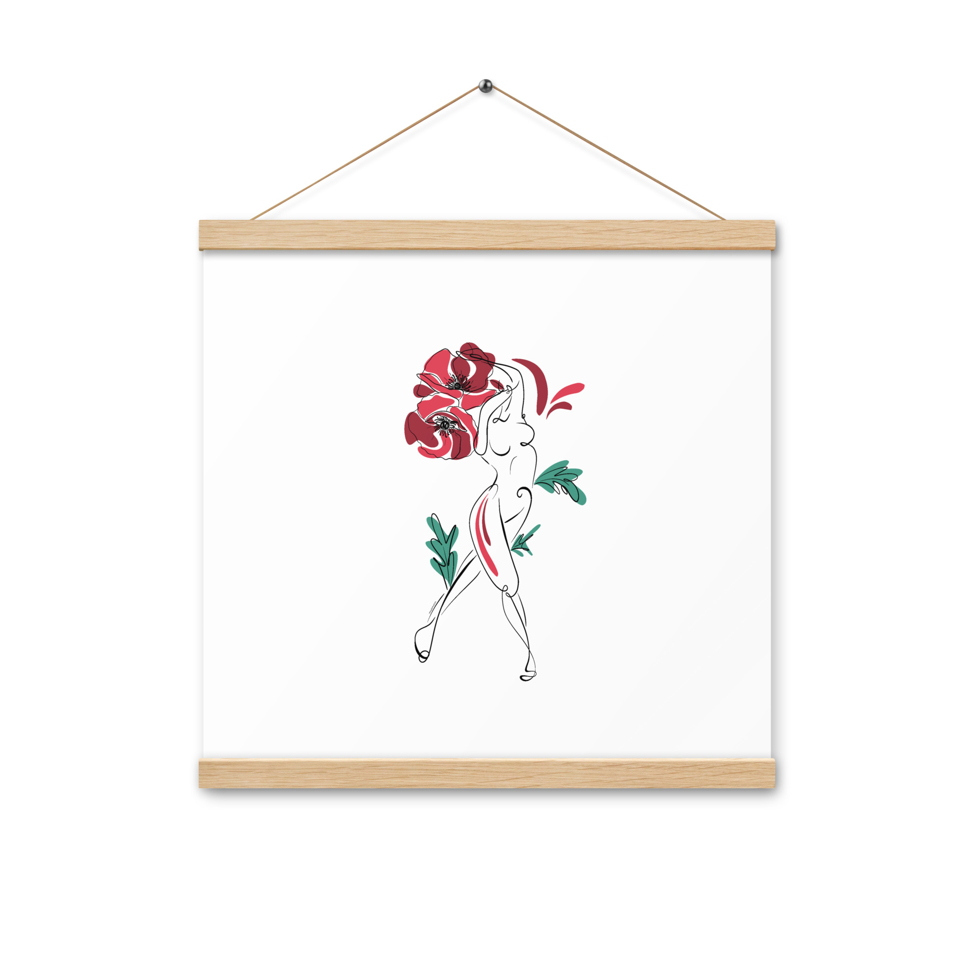 Femme Coquelicot Affiche avec accroches - Image 4