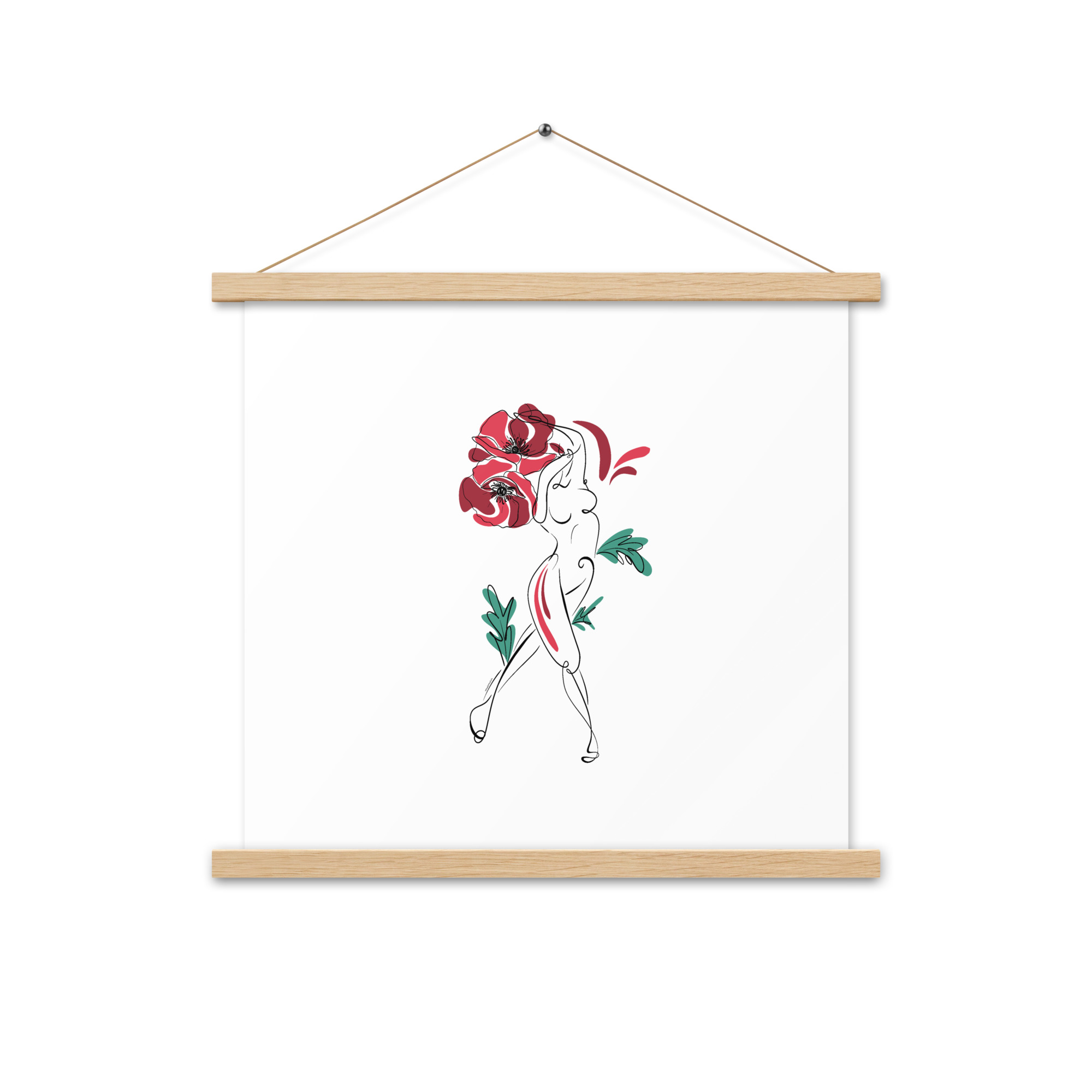 Femme Coquelicot Affiche avec accroches - Image 5