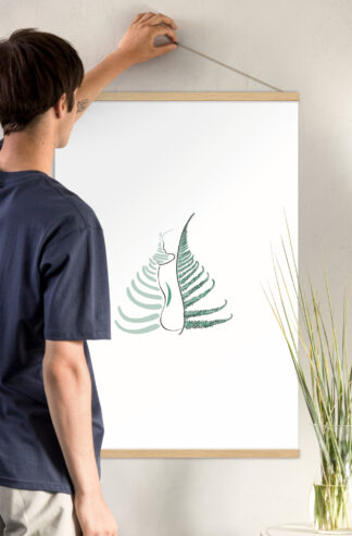 Corps de Fougère Affiche avec accroches