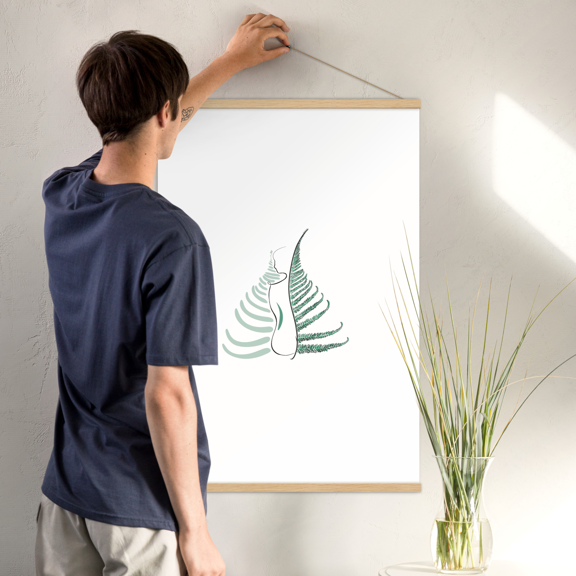 Corps de Fougère Affiche avec accroches