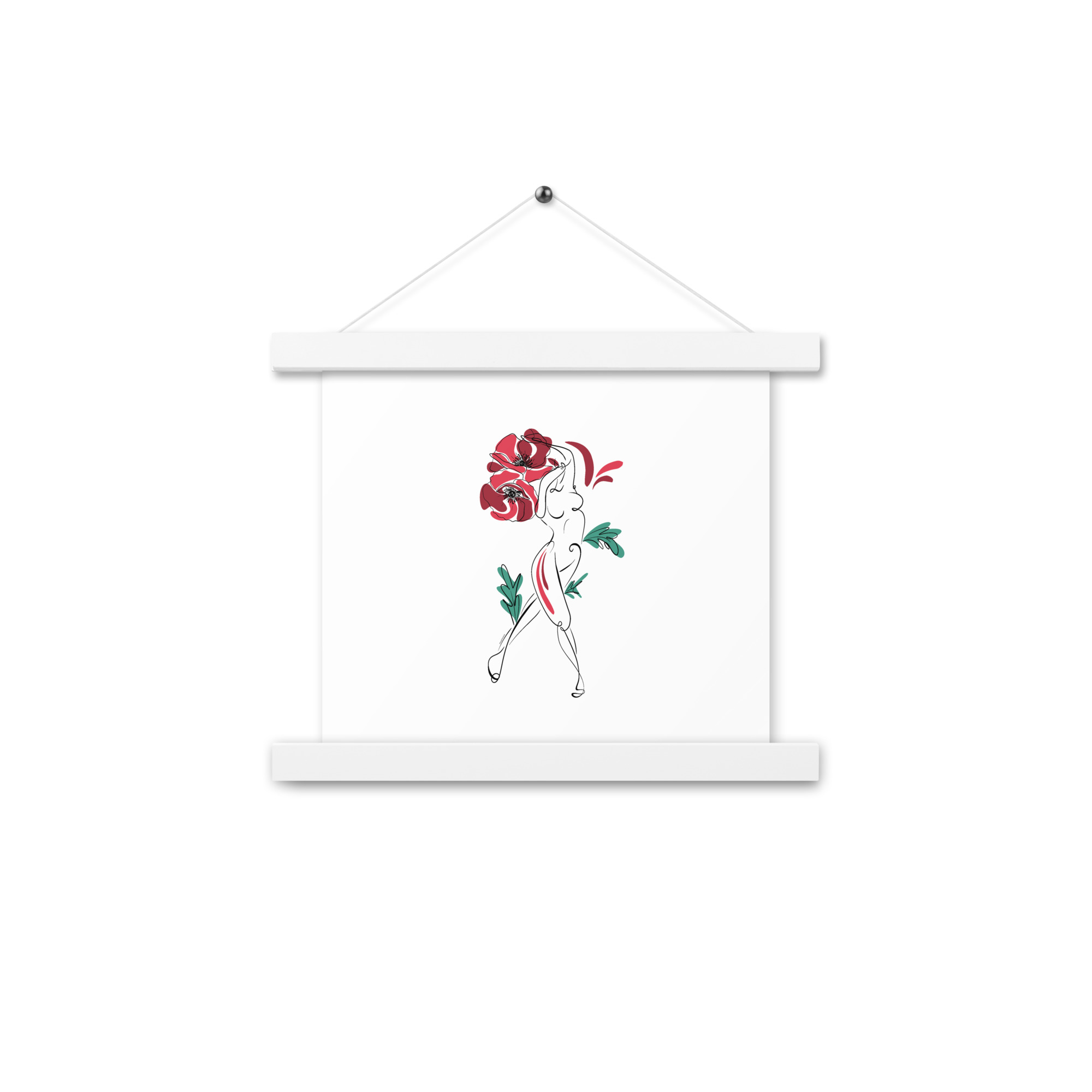 Femme Coquelicot Affiche avec accroches - Image 6