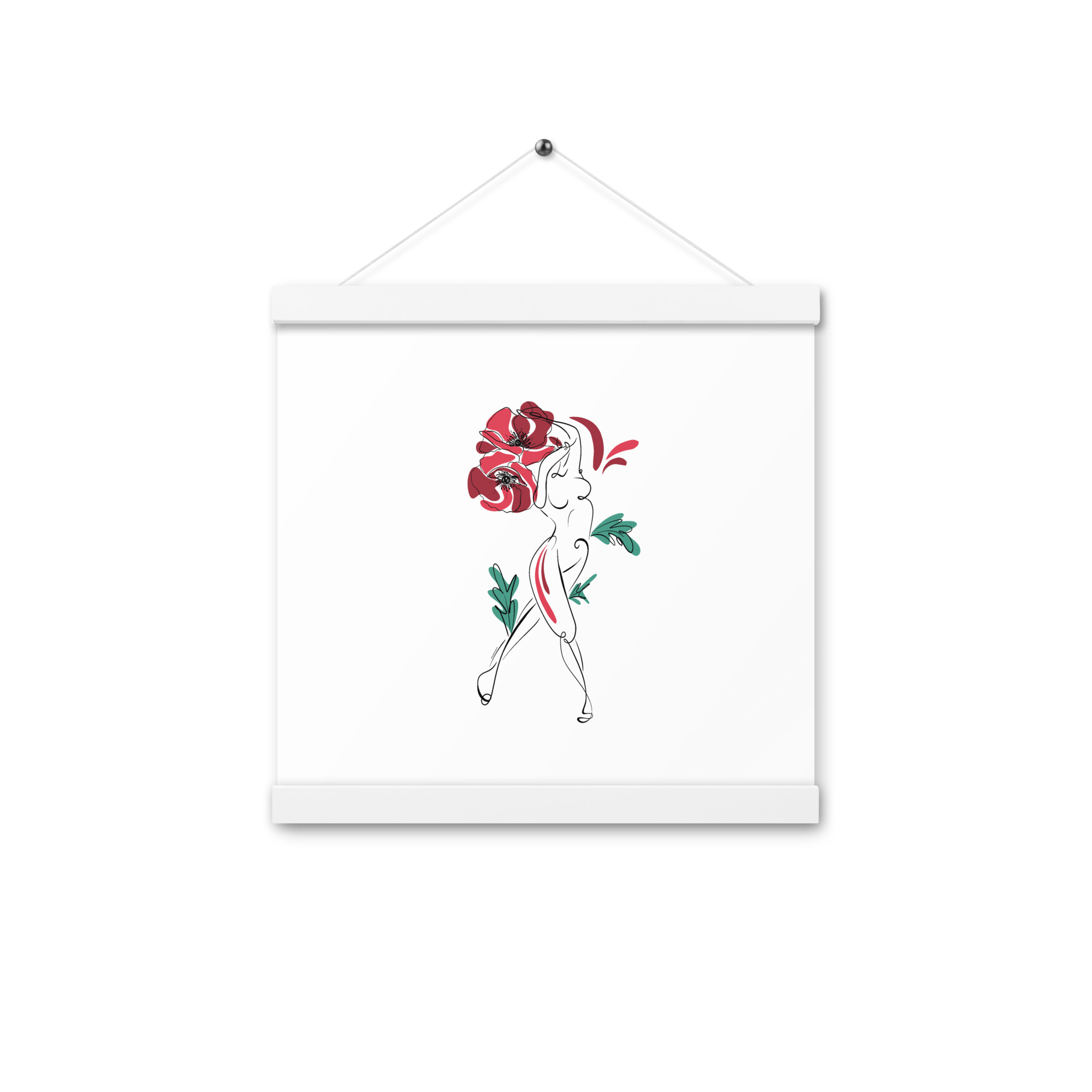 Femme Coquelicot Affiche avec accroches - Image 7