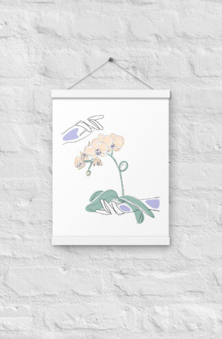 Mains Orchidées Affiche avec accroches