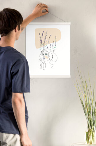 Femme Lavande Affiche avec accroches