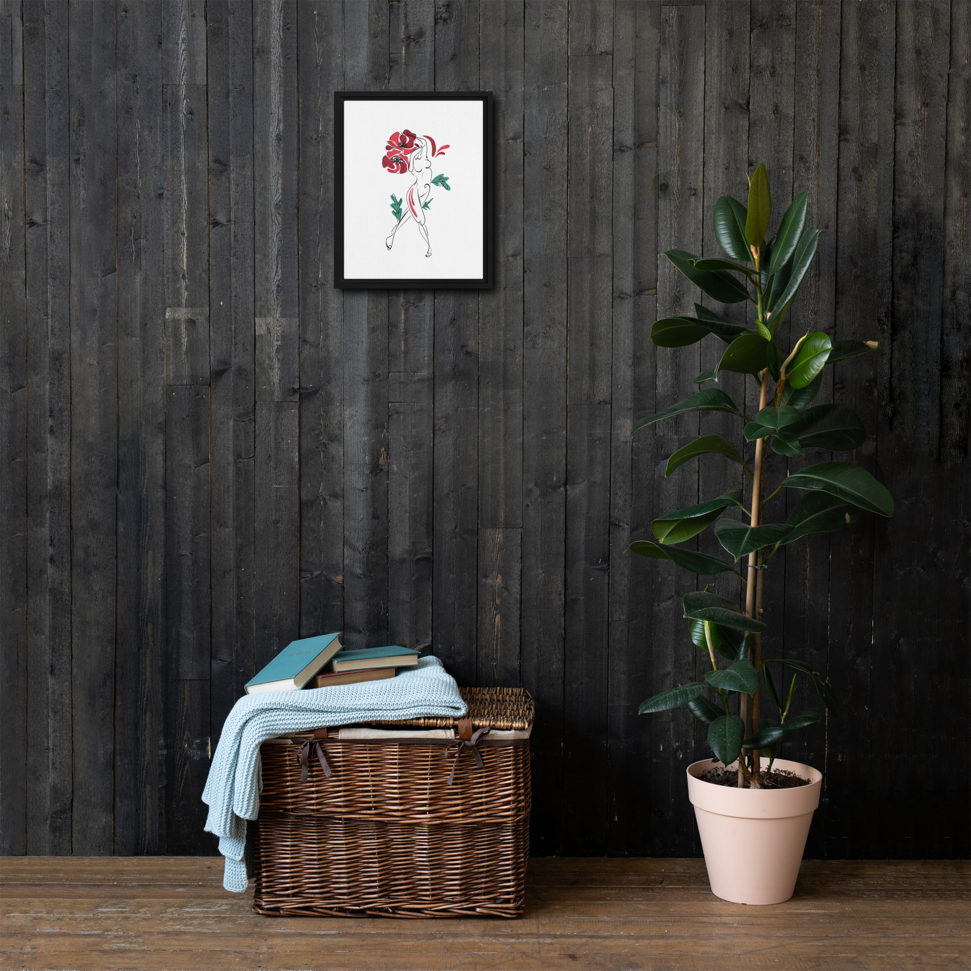 Femme Coquelicot Toile encadrée - Image 4