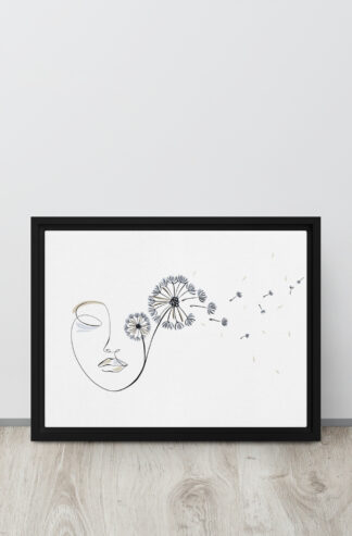 Femme Pissenlit Toile encadrée