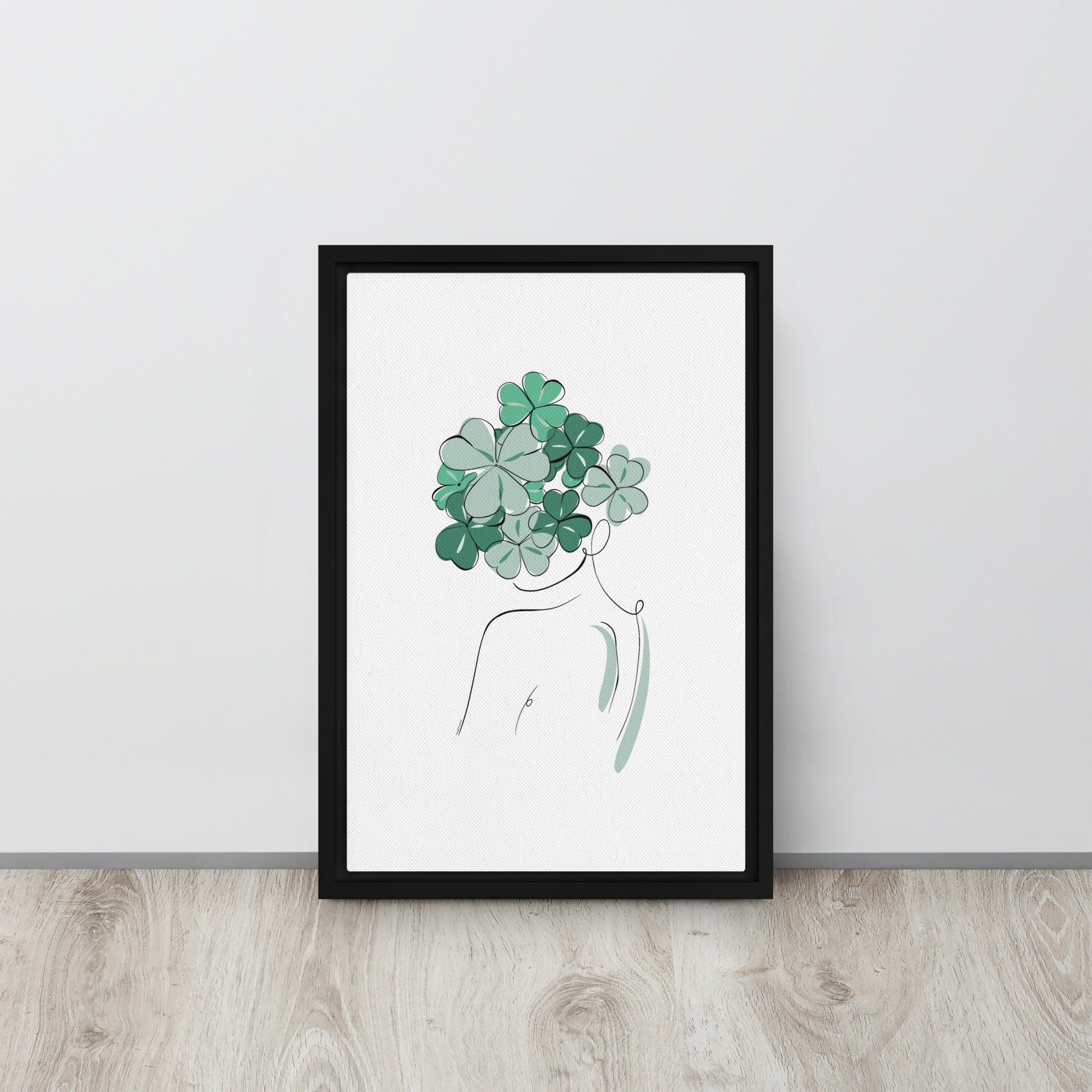 Femme Trèfle Toile encadrée