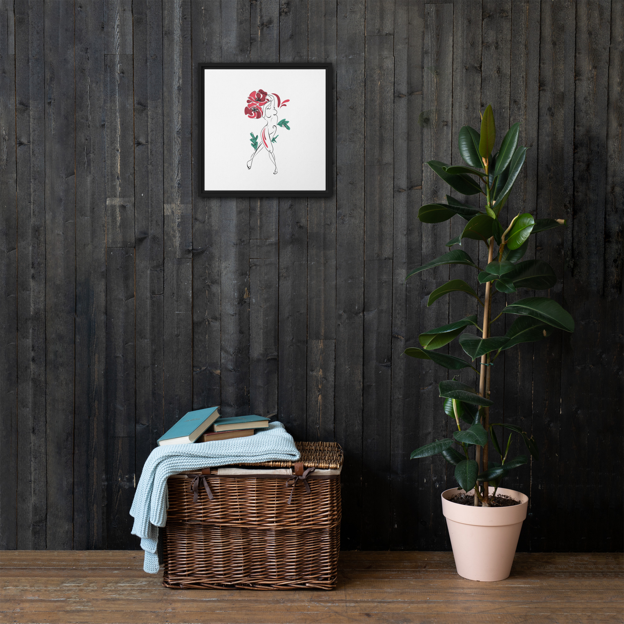 Femme Coquelicot Toile encadrée - Image 8