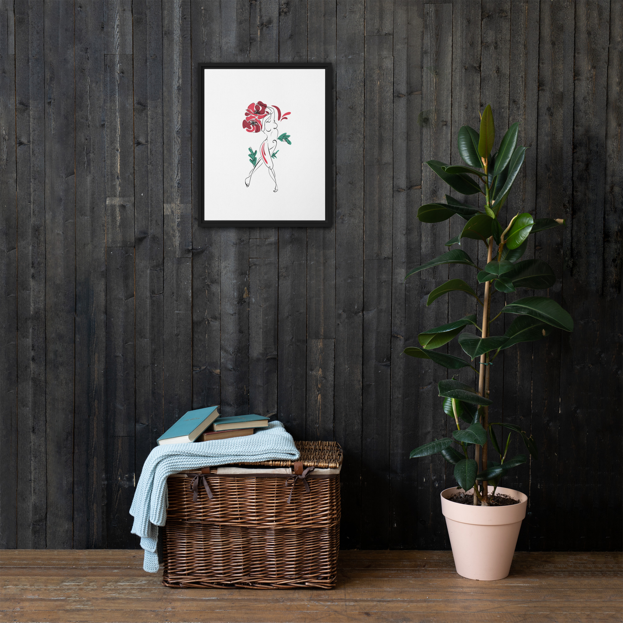 Femme Coquelicot Toile encadrée - Image 9