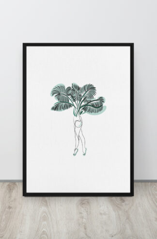 Femme Palmier Toile encadrée