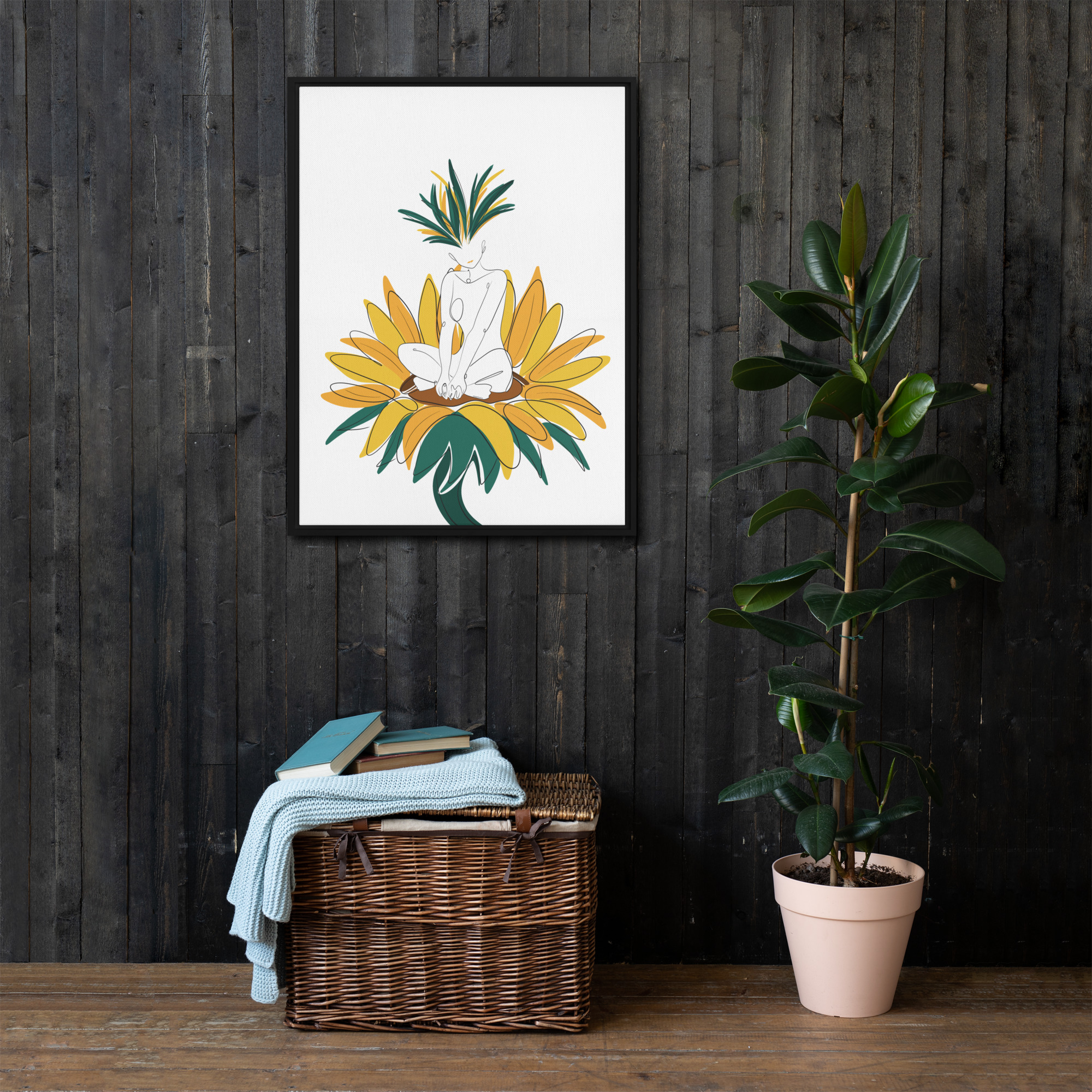 Corps Tournesol Toile encadrée