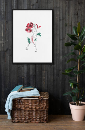 Femme Coquelicot Toile encadrée