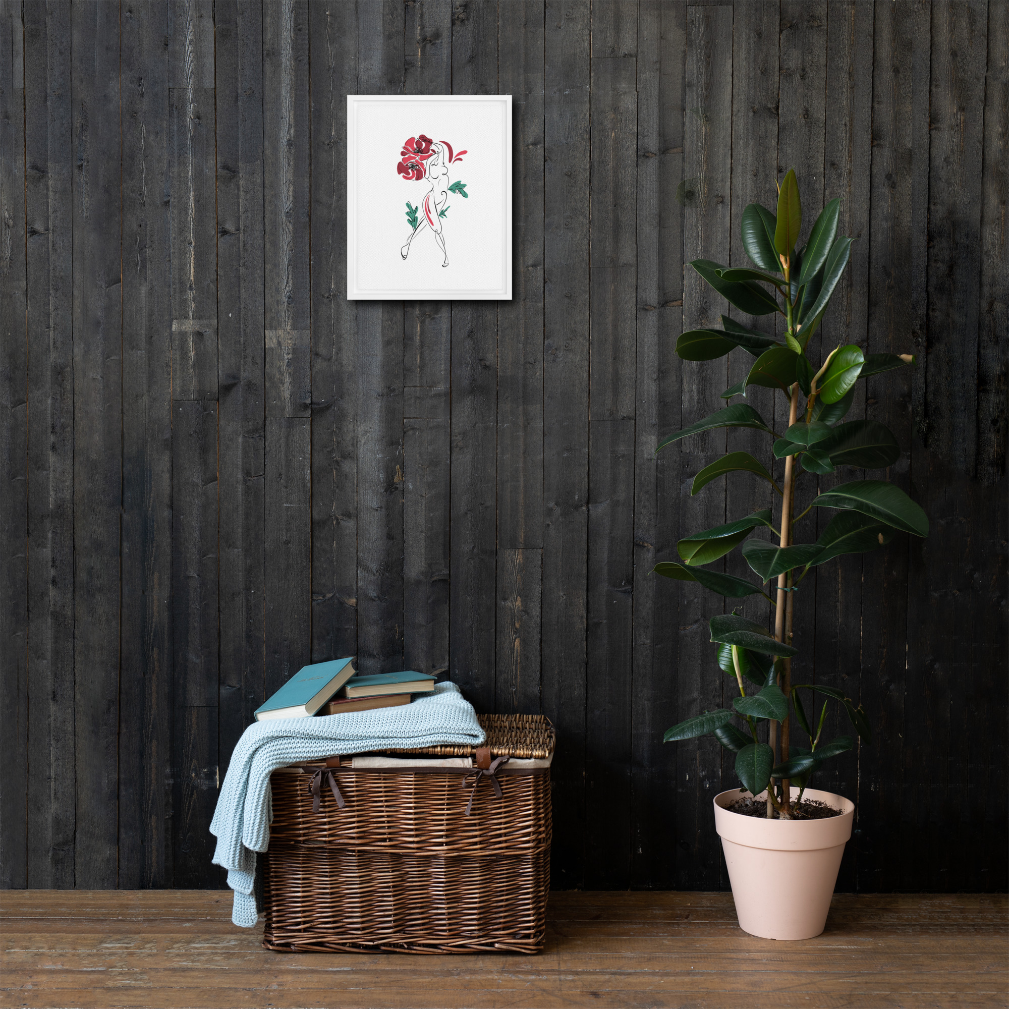 Femme Coquelicot Toile encadrée - Image 12