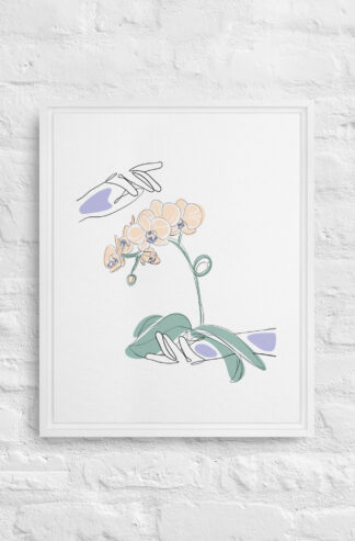 Mains Orchidées Toile encadrée