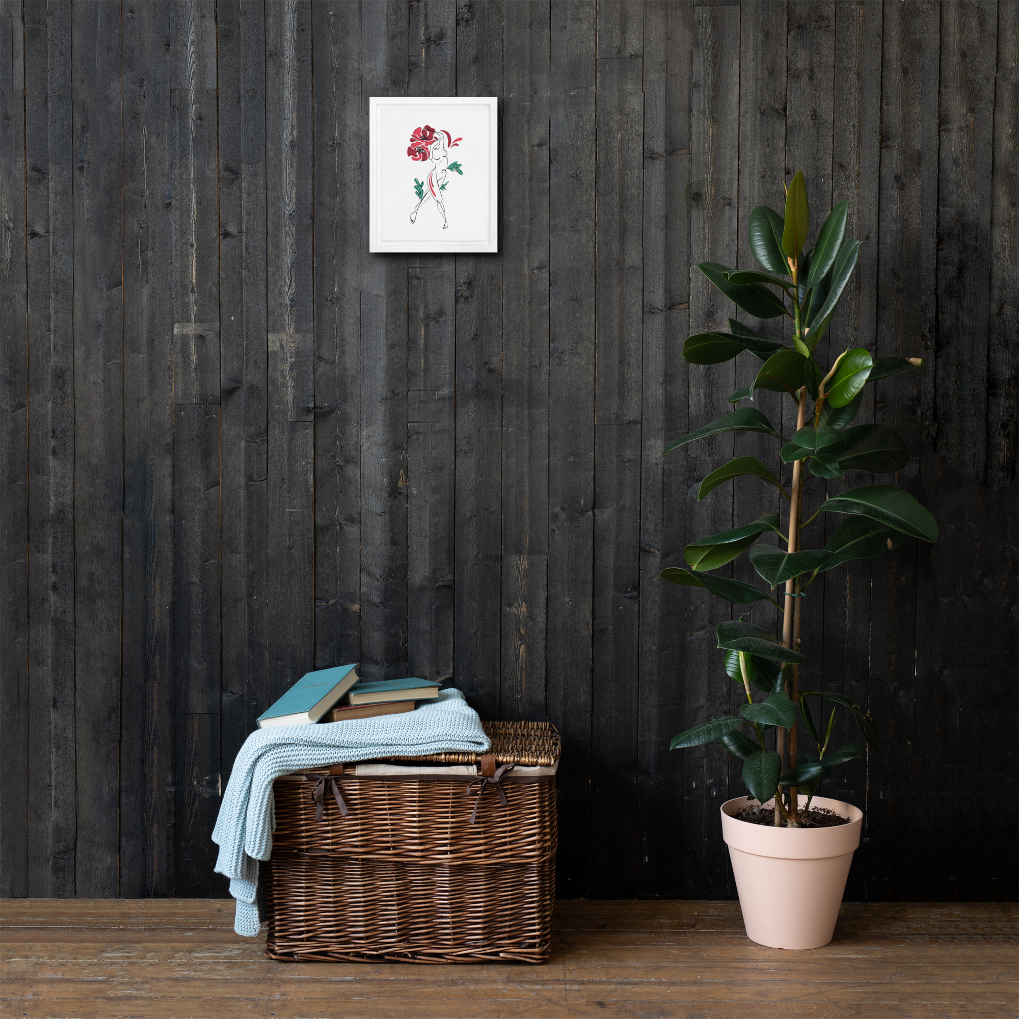 Femme Coquelicot Toile encadrée - Image 10