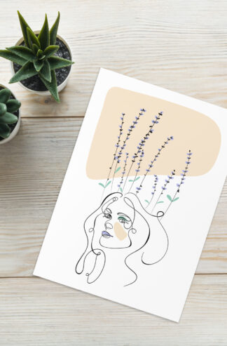 Femme Lavande Carte de vœux