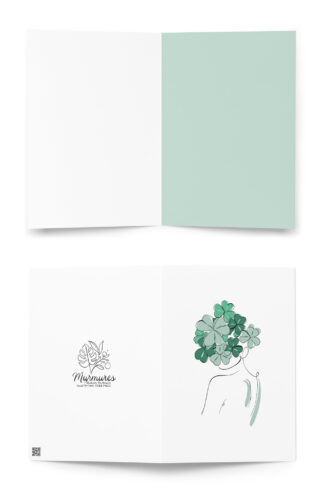 Femme Trèfle Carte de vœux