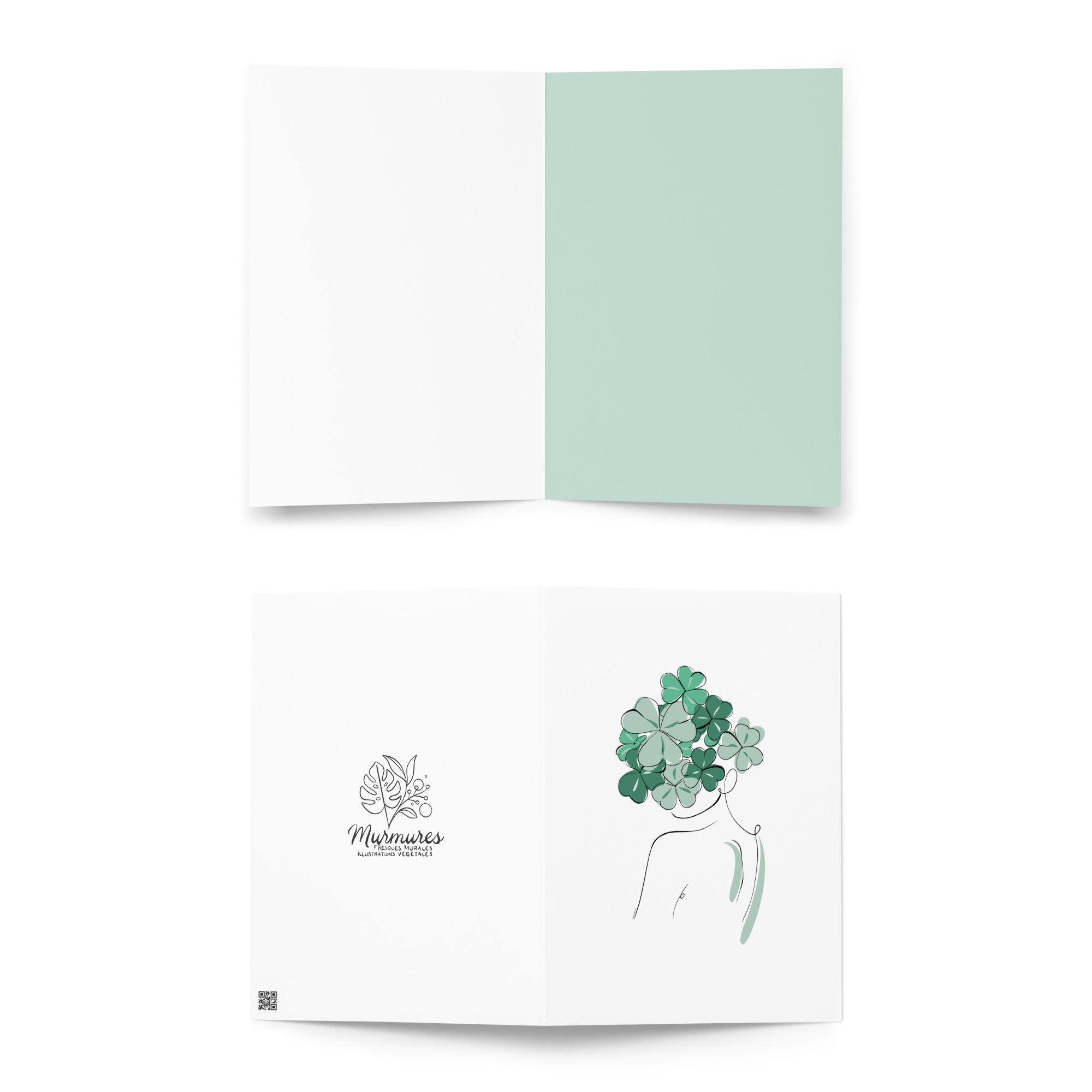 Femme Trèfle Carte de vœux