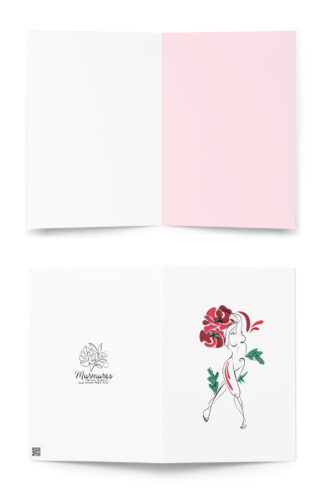 Femme Coquelicot Carte de vœux