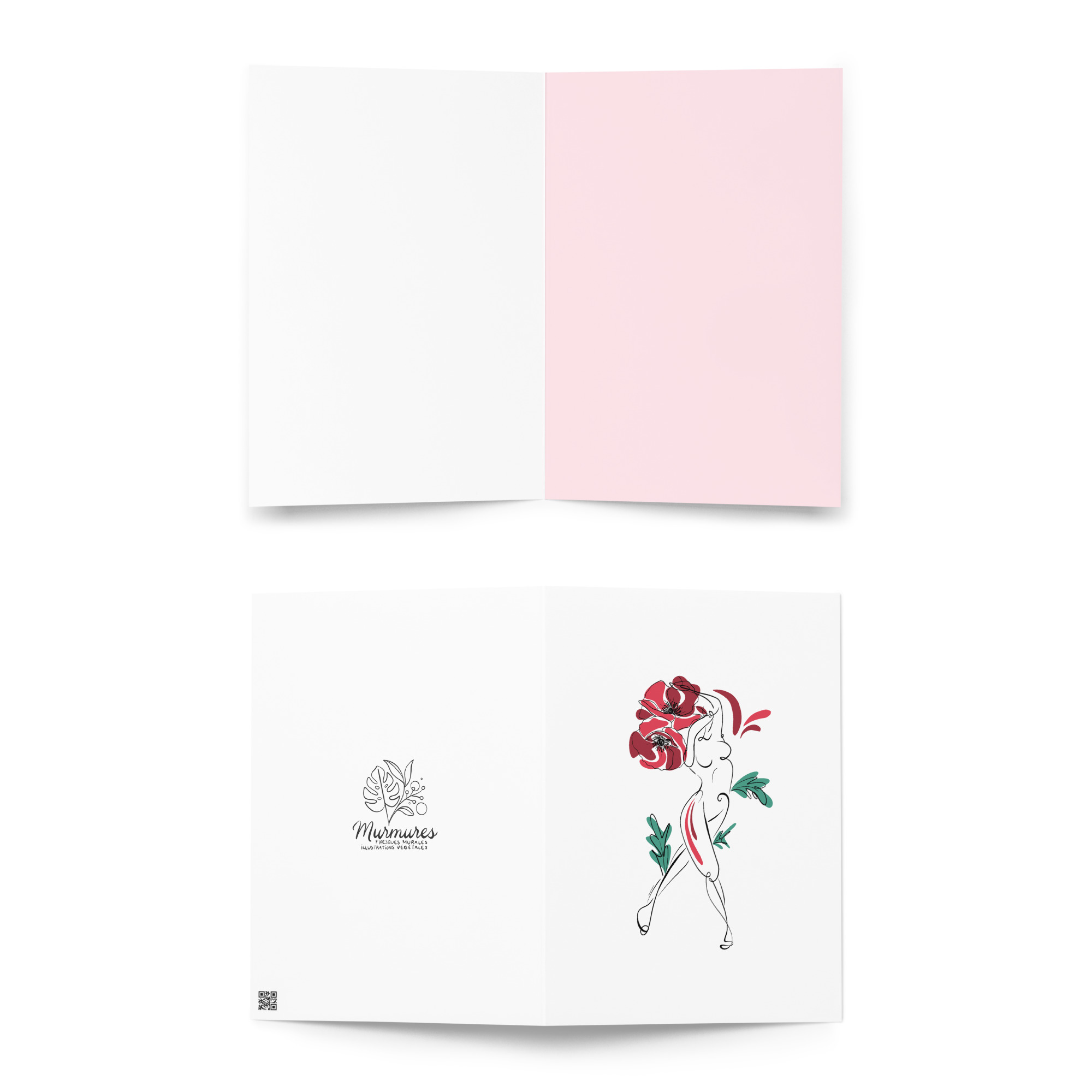 Femme Coquelicot Carte de vœux