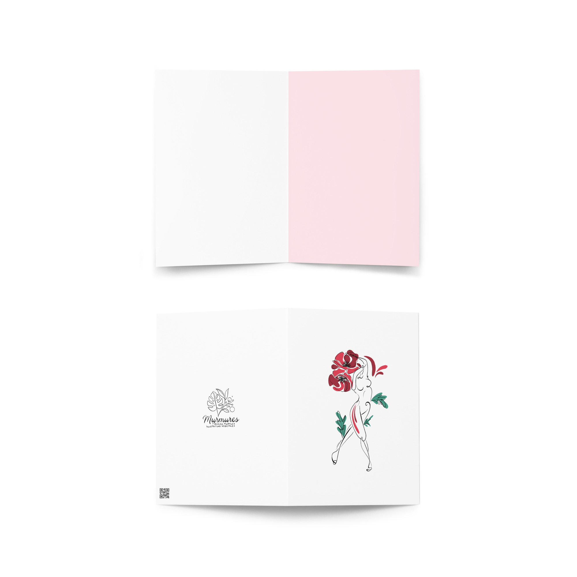 Femme Coquelicot Carte de vœux - Image 3