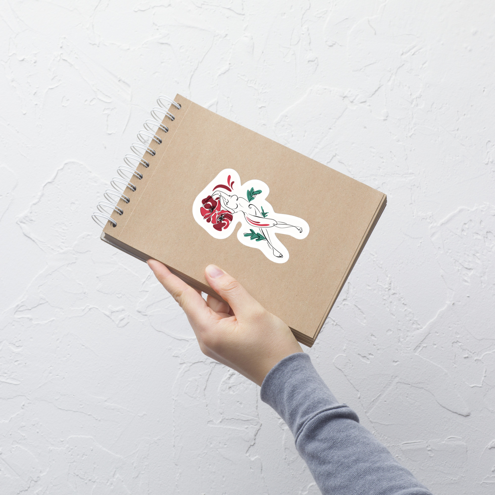 Femme Coquelicot Autocollant - Image 3