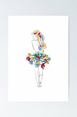 Femme Bouquet Coloré