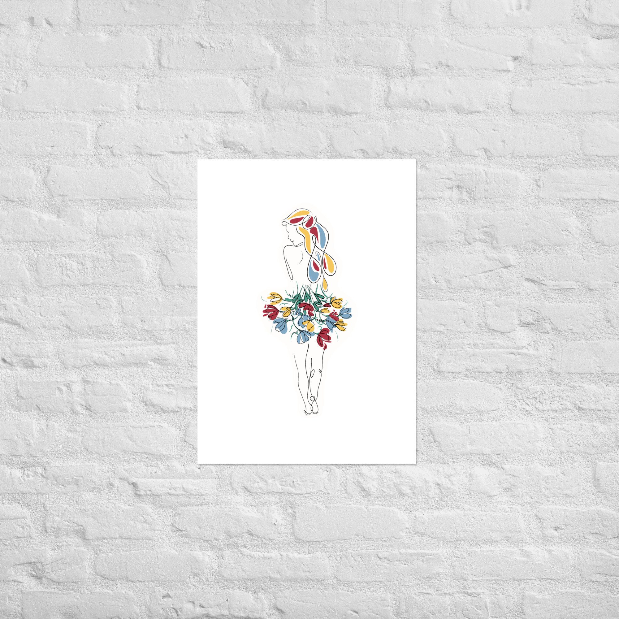 Femme Bouquet Coloré Affiche - Image 6