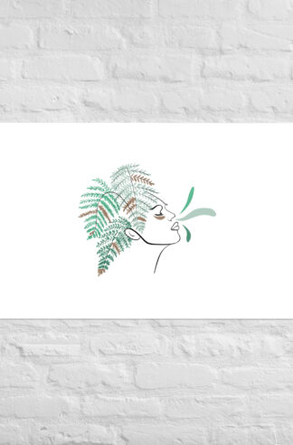 Femme Fougère Affiche