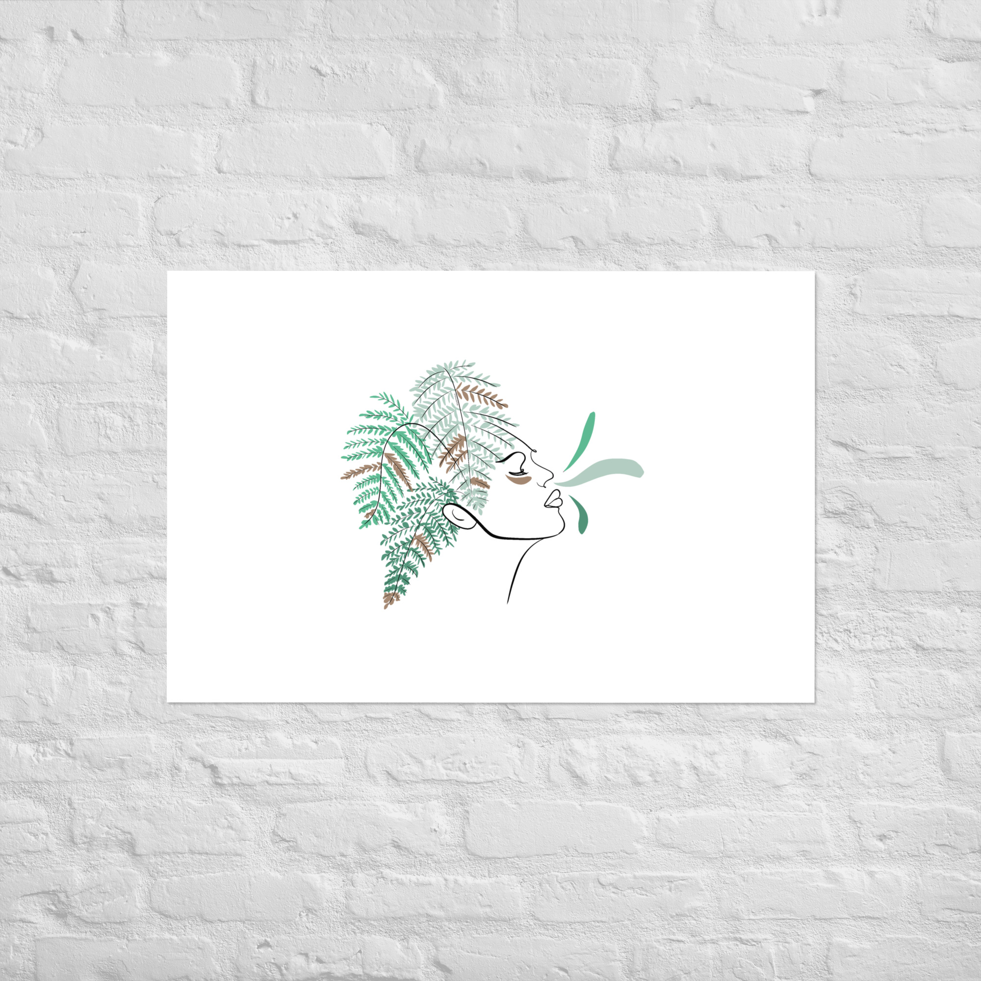 Femme Fougère Affiche