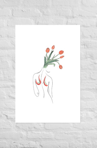 Femme Tulipe Affiche