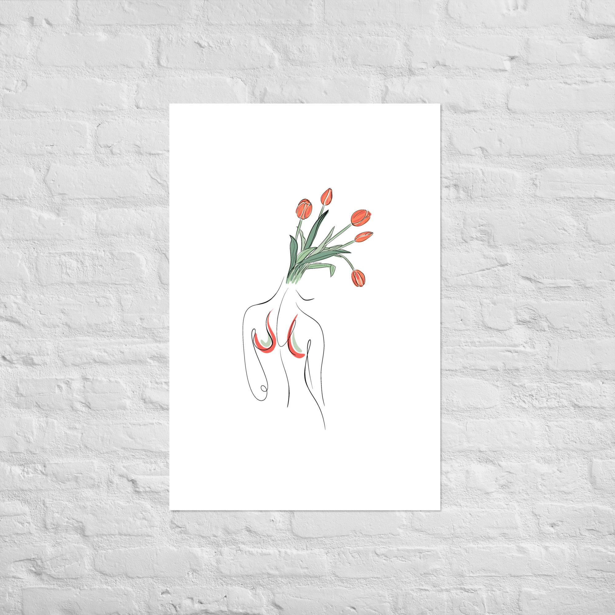 Femme Tulipe Affiche