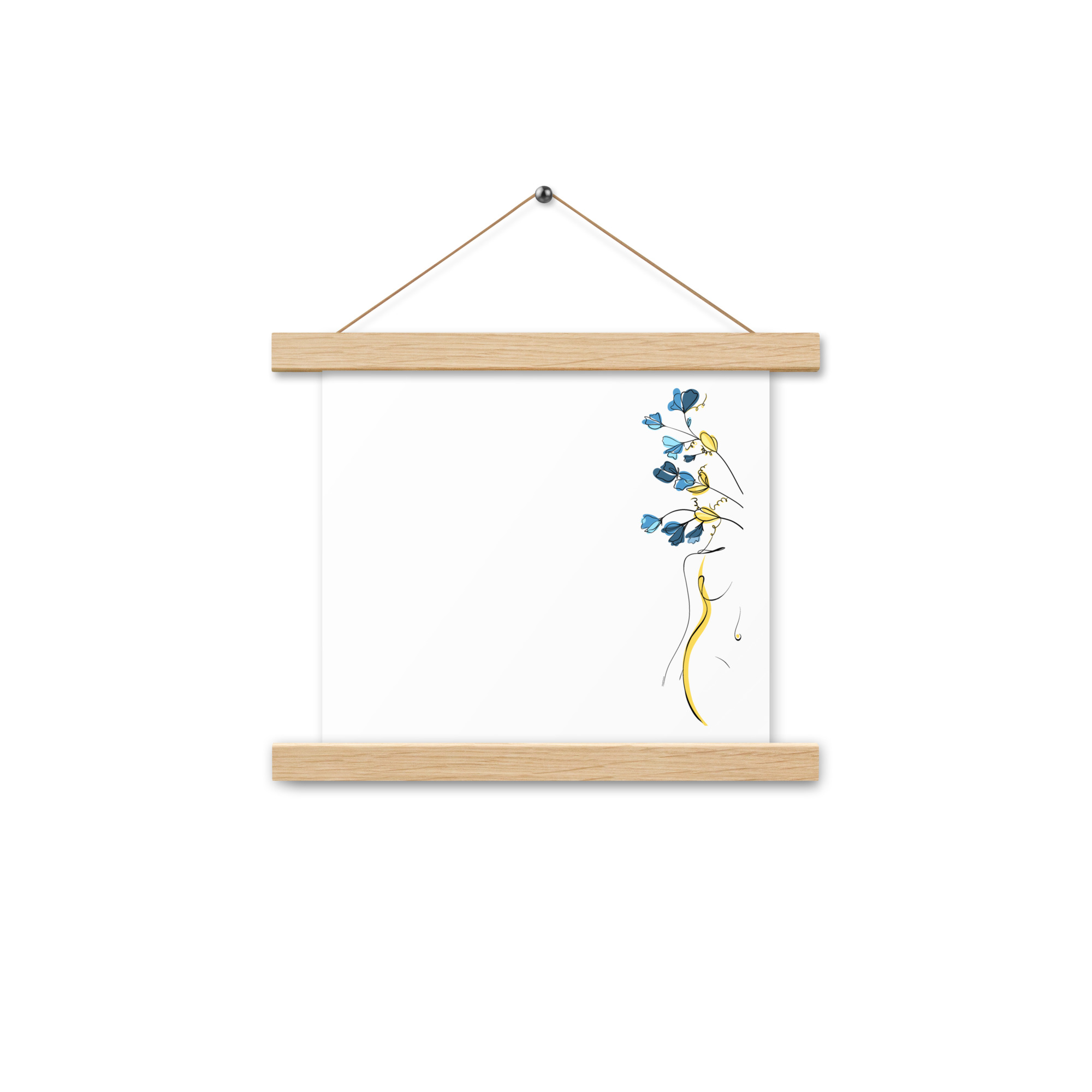 Silhouette Fleurie Affiche avec accroches