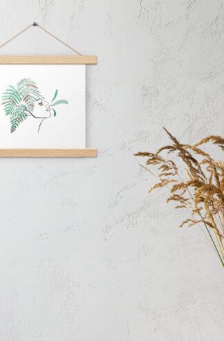 Femme Fougère Affiche avec accroches