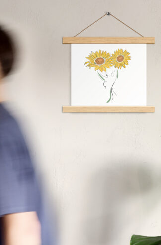 Femme Tournesol Affiche avec accroches